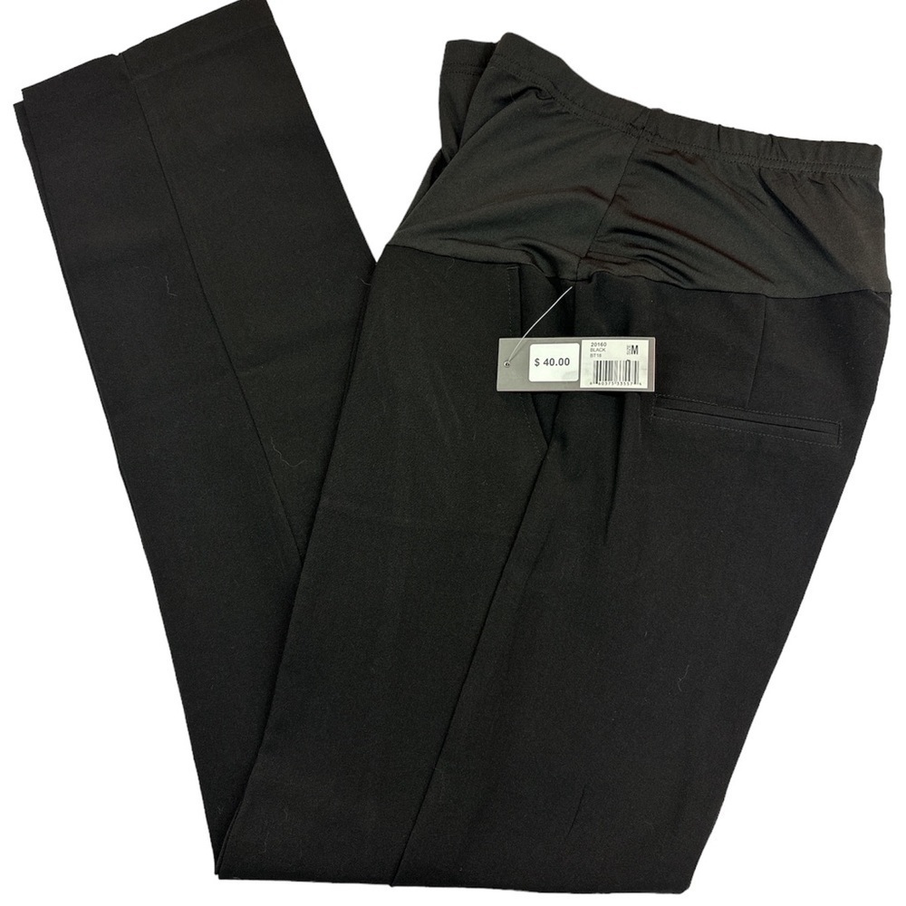 Times Two Black Over the Bump Dress Trouser Pant Pockets NWT Medium
